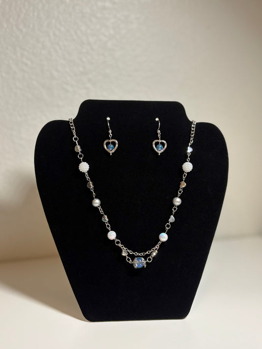 Blue Heart Jewelry Set