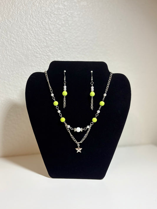 Green Chained Jewelry Set