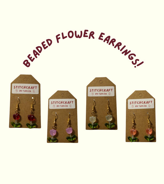 Beaded Flower Earrings