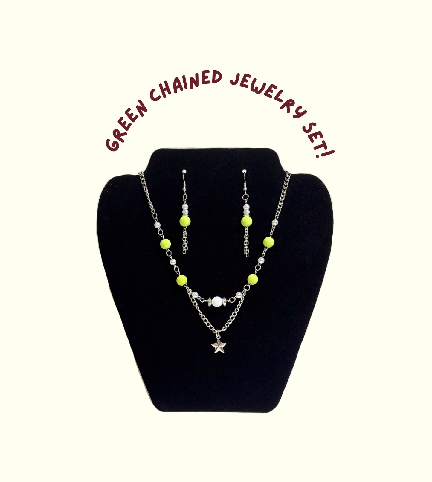 Green Chained Jewelry Set