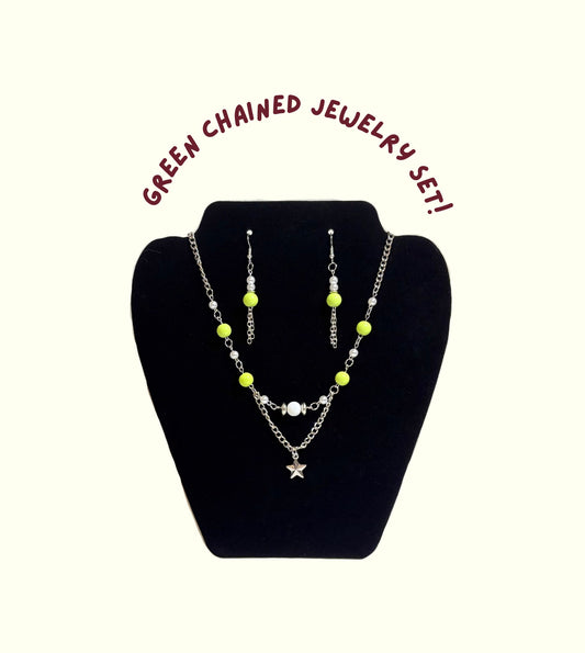 Green Chained Jewelry Set
