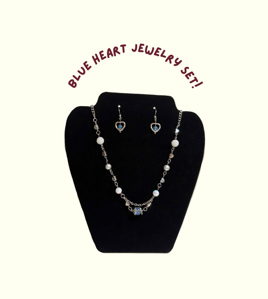 Blue Heart Jewelry Set