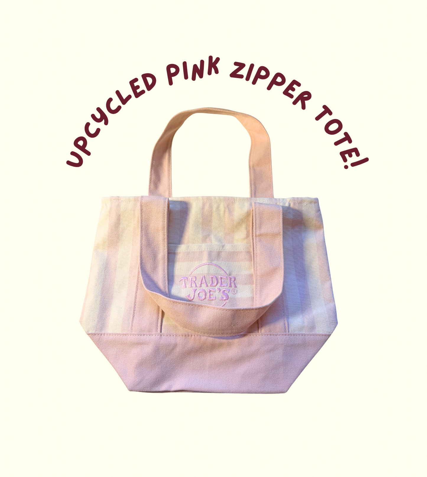 Upcycled Pink Zipper Tote!