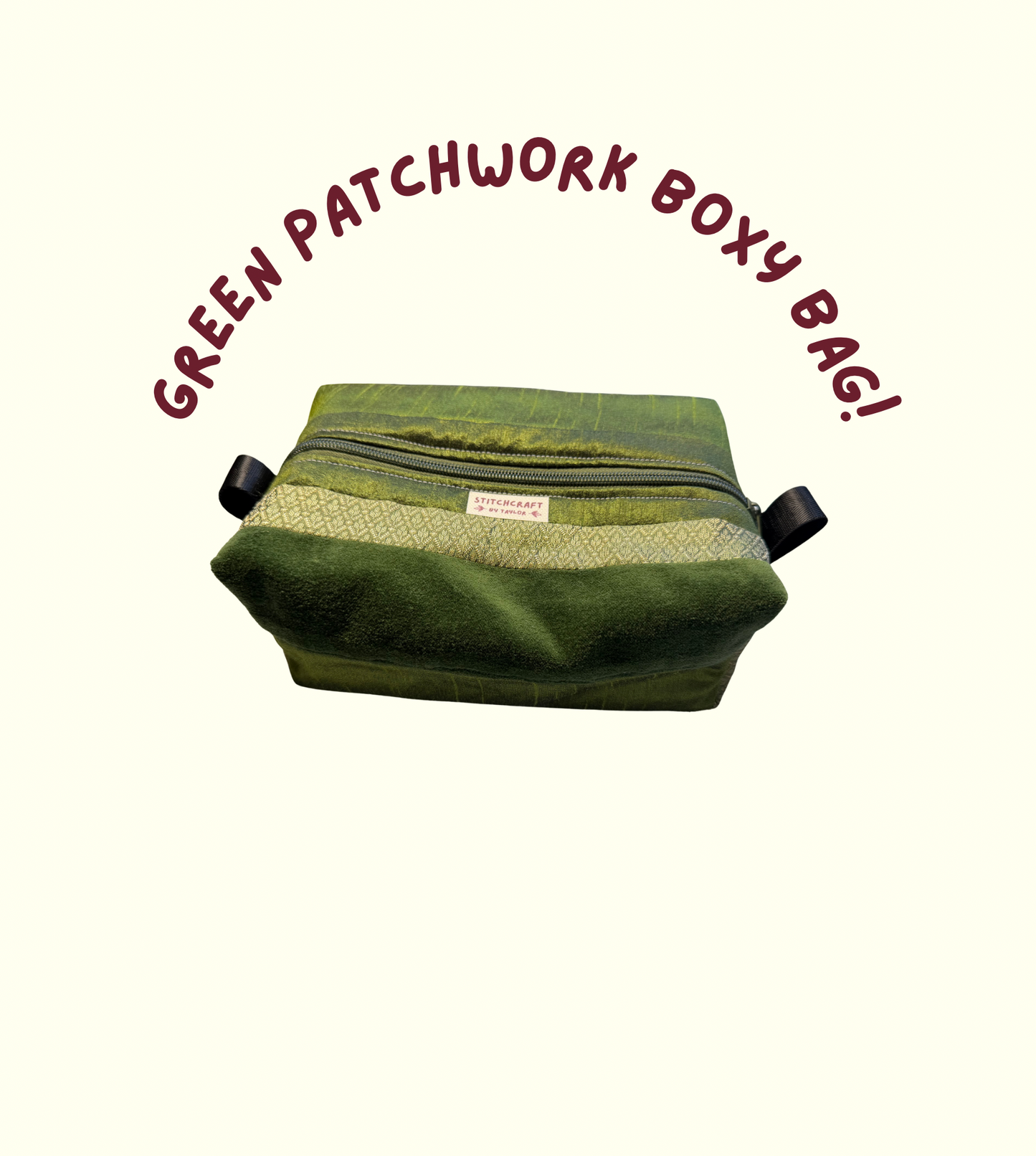 Green Patchwork Boxy Bag