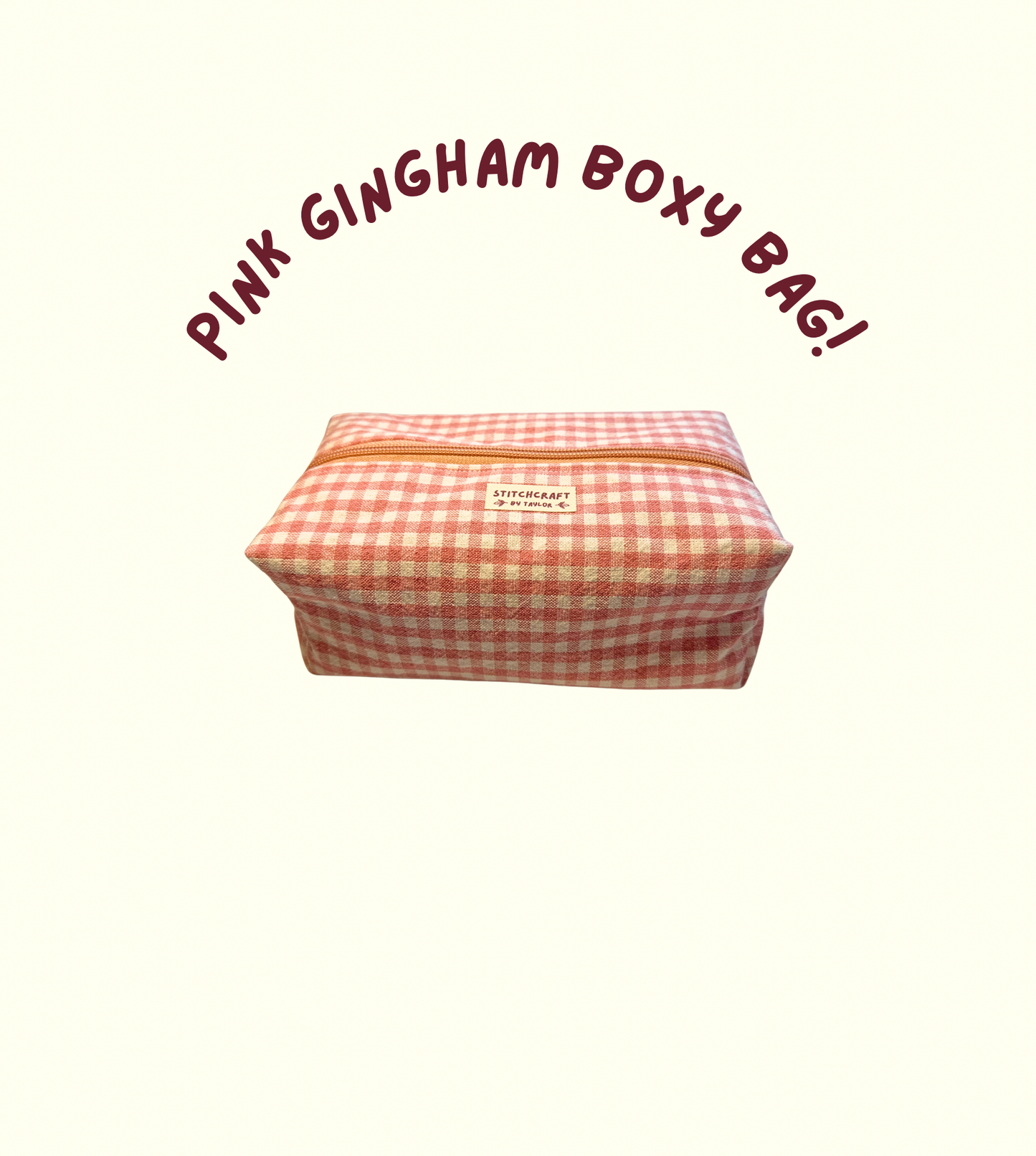 Pink Gingham Boxy Bag
