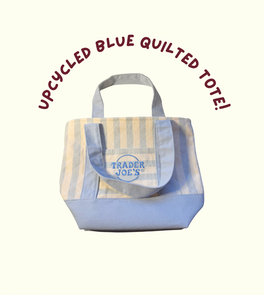 Upcycled Blue Quilted Tote!