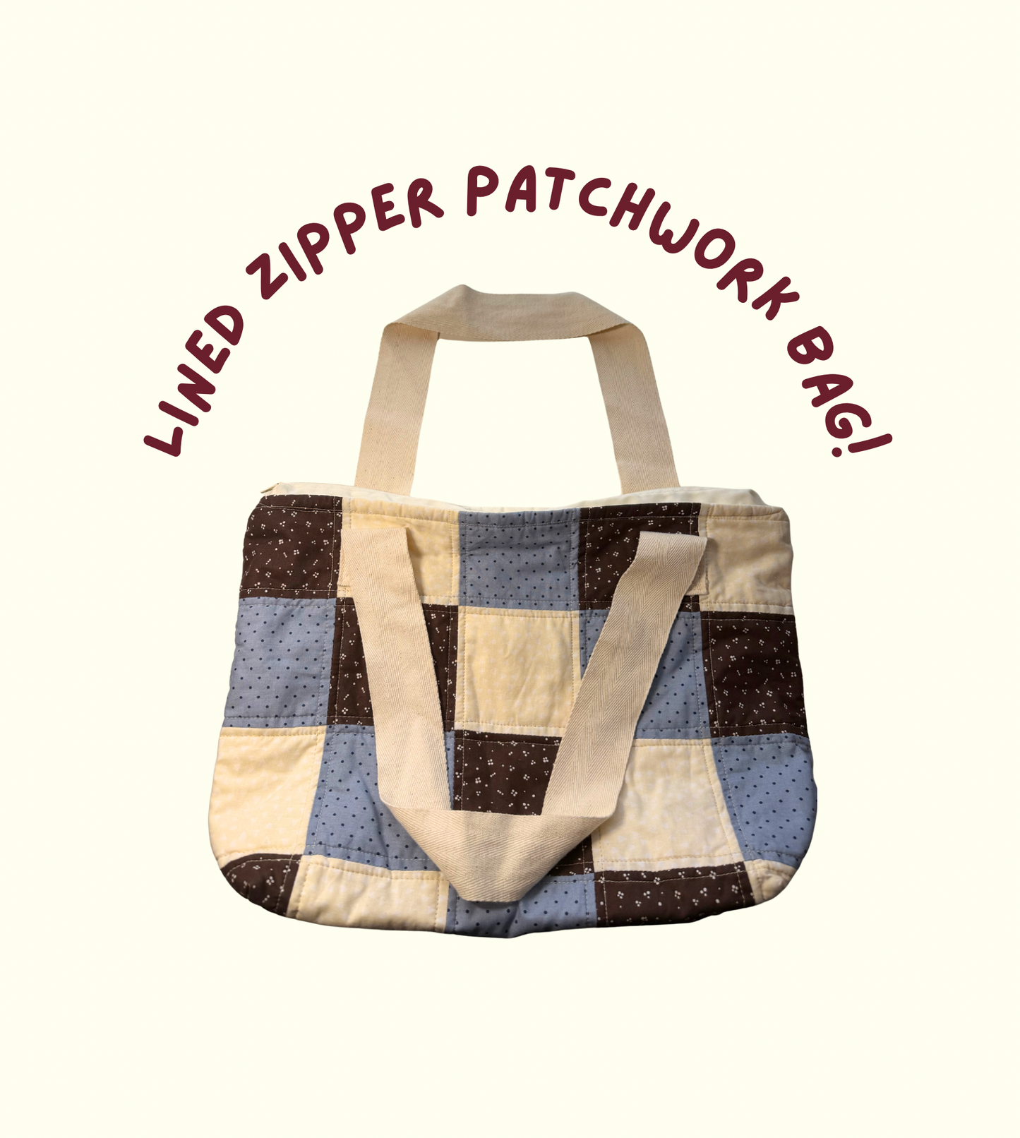 Lined Zipper Patchwork Bag!