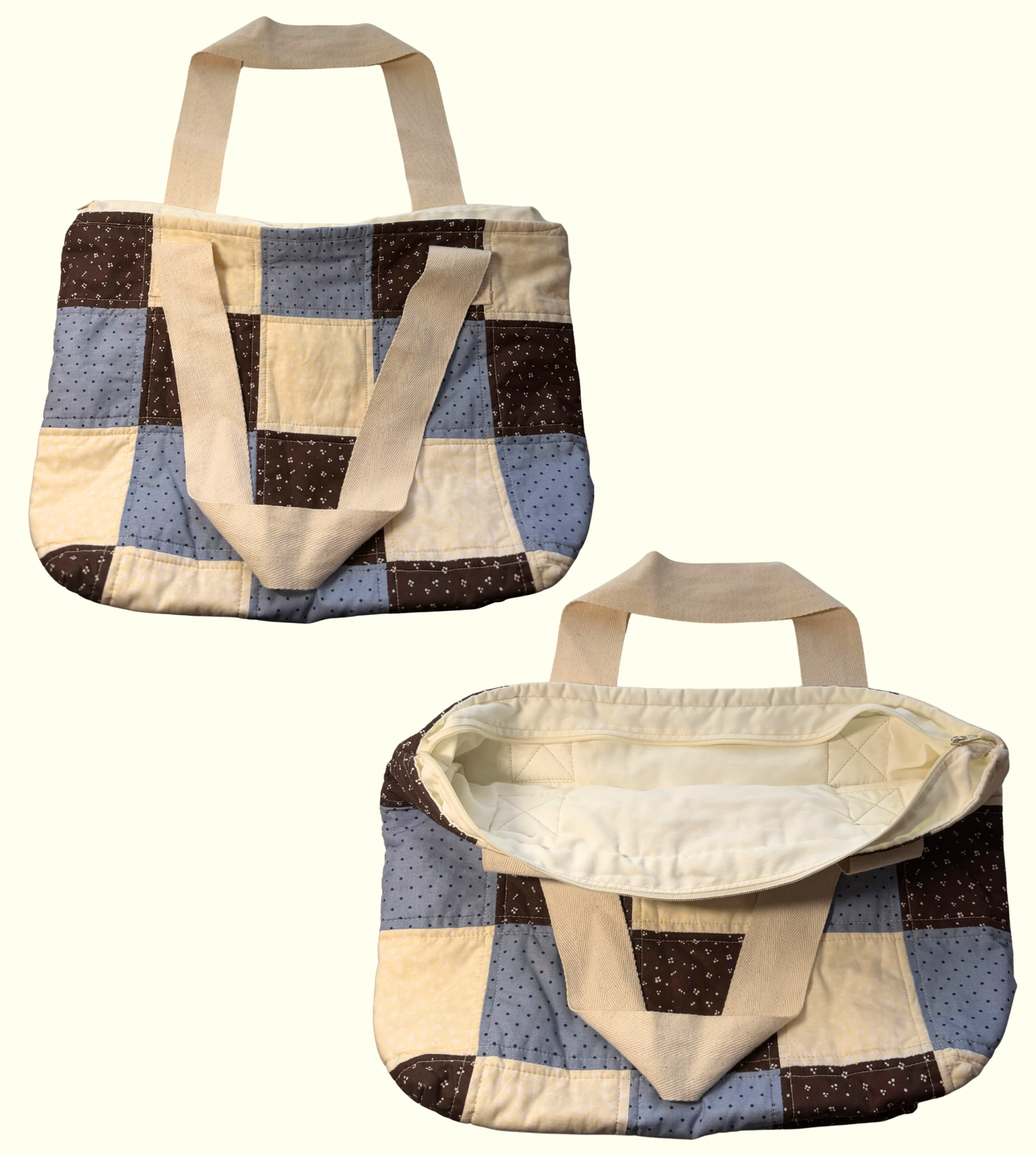 Lined Zipper Patchwork Bag!